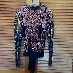 Sheer blue sequin bodysuit - BRAND NEW WITH TAGS